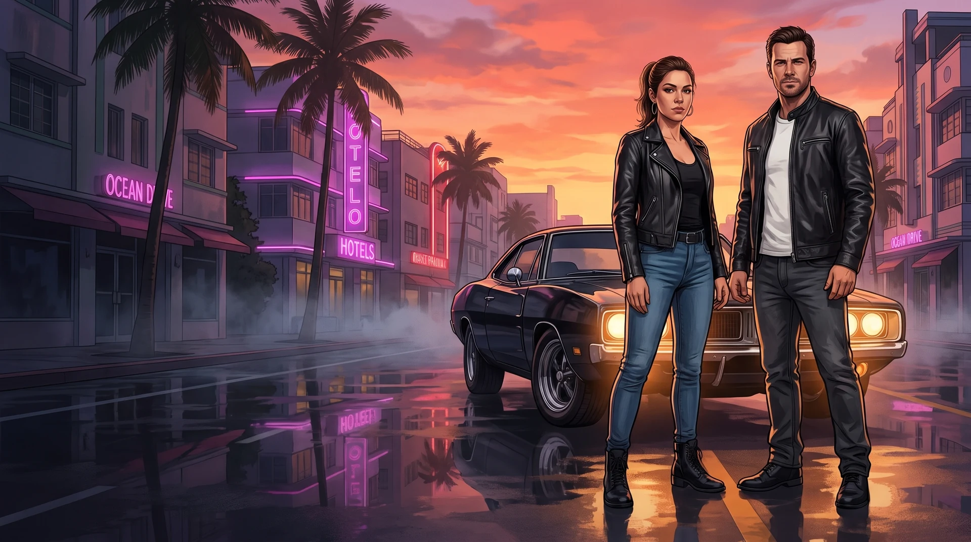 GTA-inspired character artwork